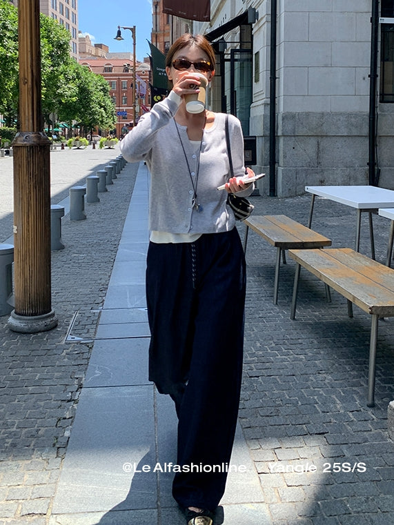 Drawstring Pants Or Cropped Pants_BDHL7733