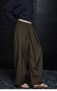 High-waisted drape wide-leg trousers_DI100380