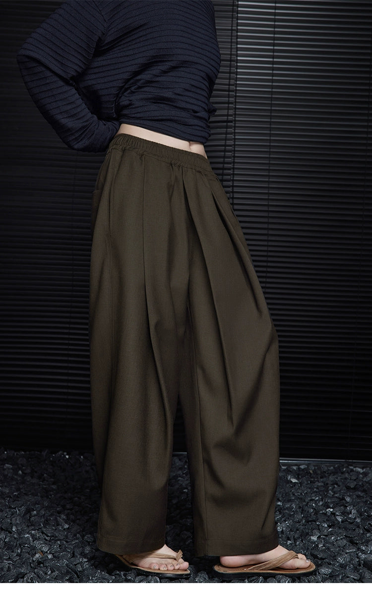 High-waisted drape wide-leg trousers_DI100380