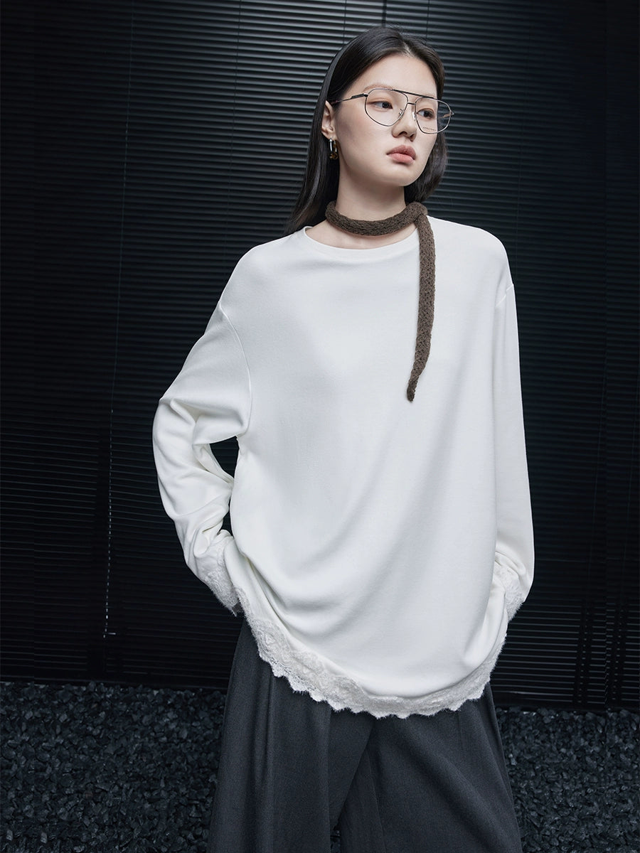 白色寬鬆長袖T卹_BDHL7880