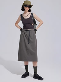 Quick-Drying Cargo Midi Skirt_BDHL6309