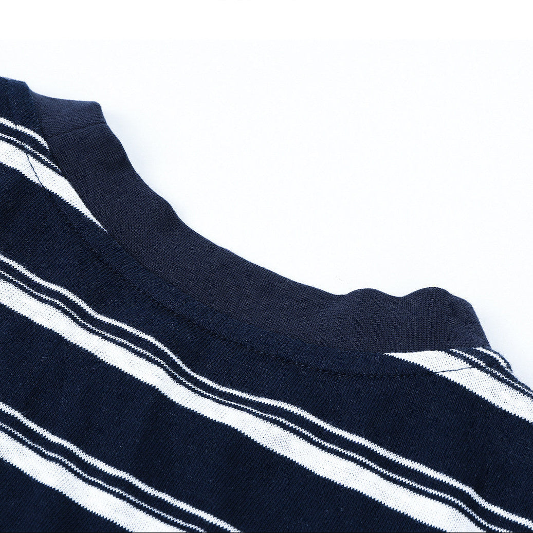 Striped Short-Sleeve Maxi Dress_BDHL8284