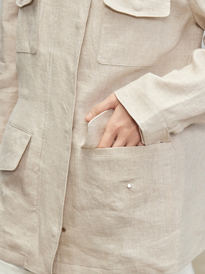 Stand-Up Collar Shirt Jacket_BDHL7278