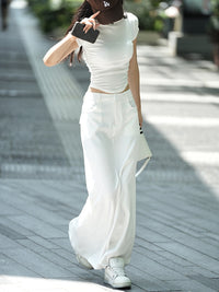 High-Waisted Slit Long Skirt_BDHL6373