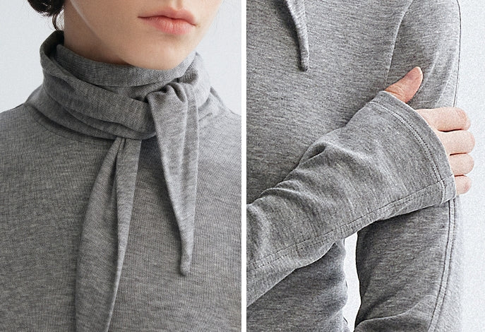 高領繫帶上衣_BDHL7951