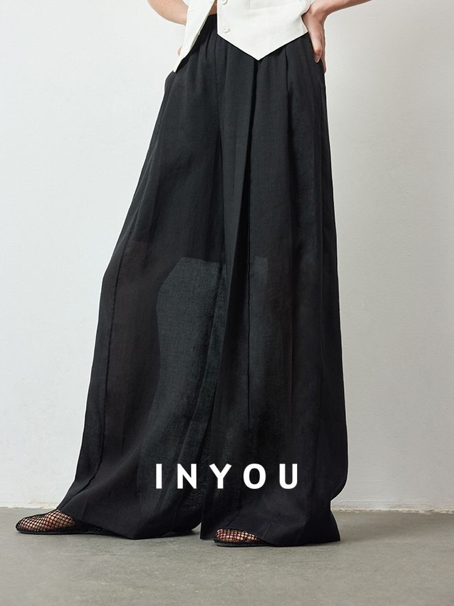 High Waist Draped Mop Pants_BDHL6150