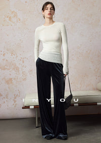 Velvet Straight Wide Leg Pants_BDHL6664