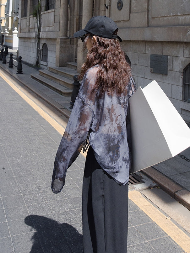Thin Mesh Long-Sleeved Tops_BDHL7534