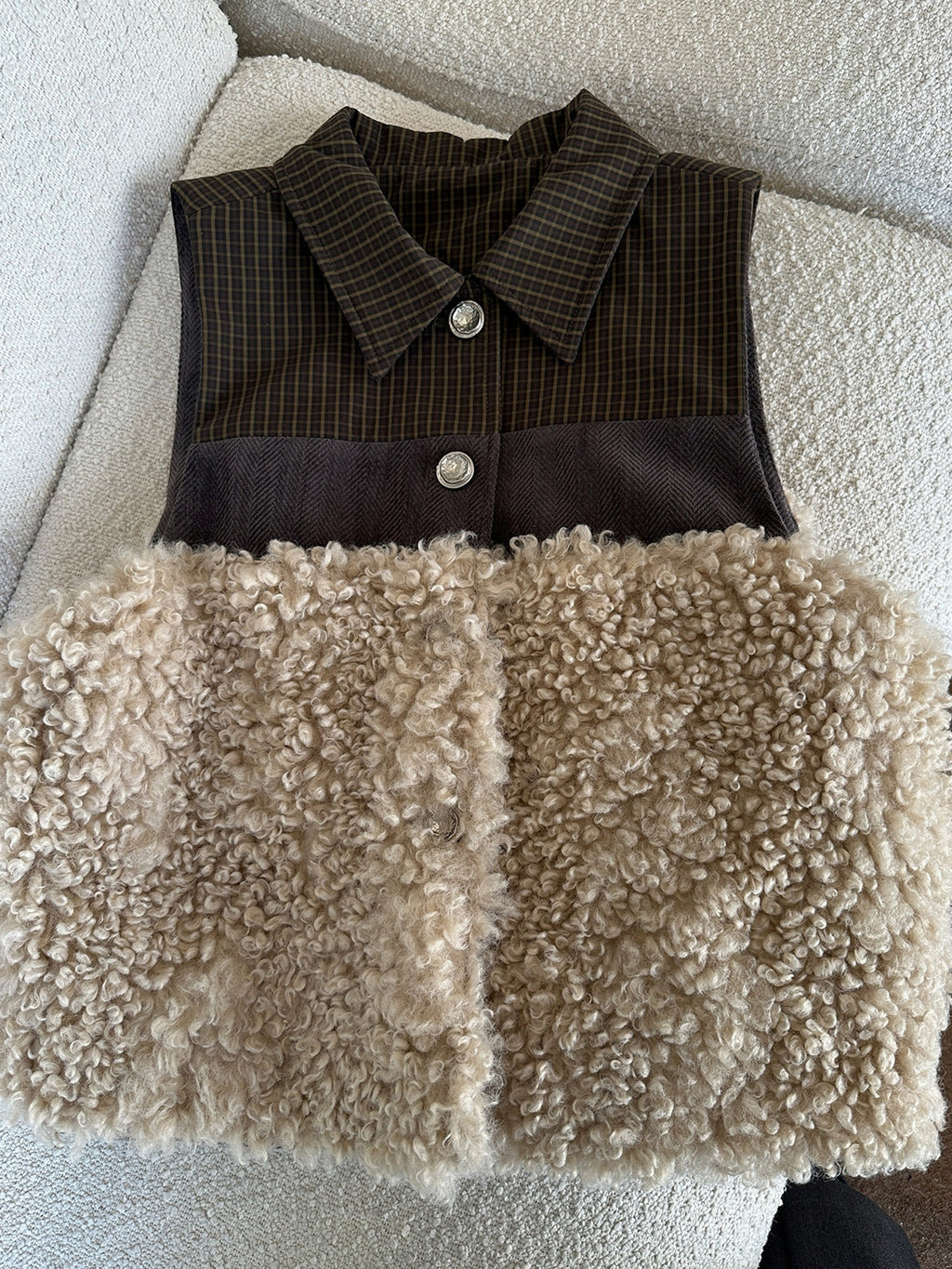 撞色毛絨背心_BDHL8087