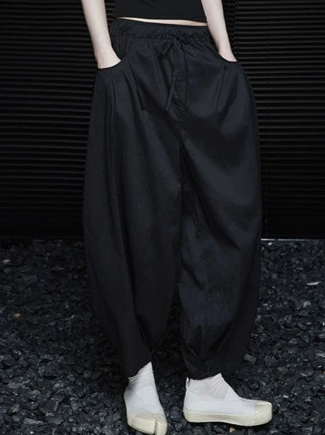 Black Wide Cropped Pants_BDHL6245