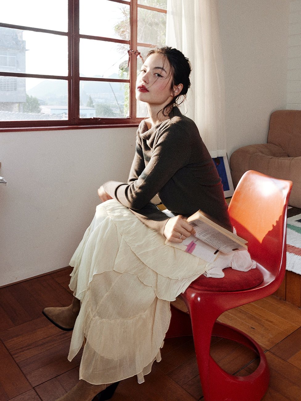 Asymmetrical Tulle Skirt_BDHL7999