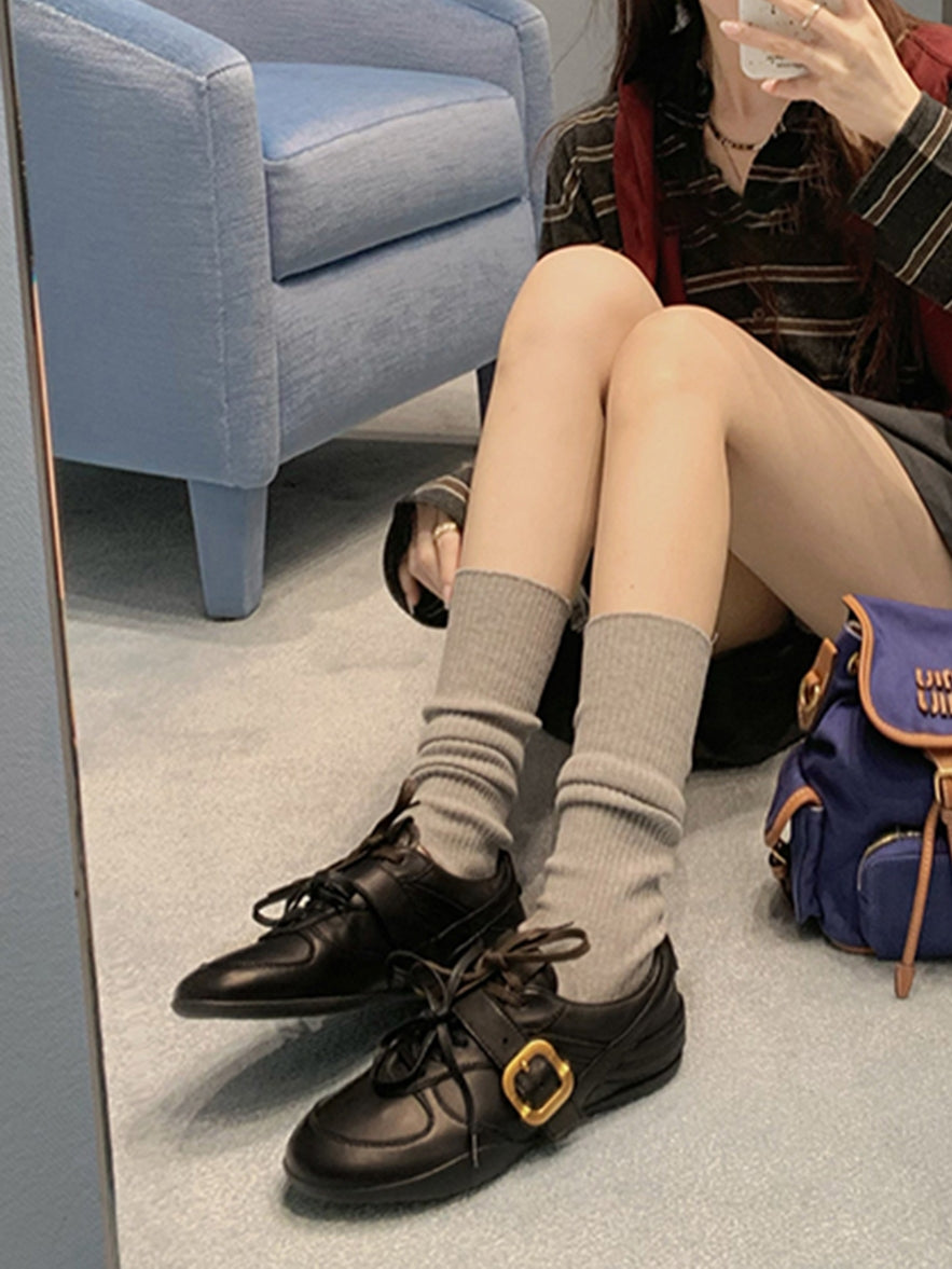 Retro-Style Belt Buckle Shoes_BDHL7815