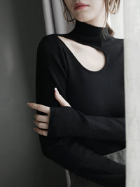 Hollow Half Turtleneck Knit_BDHL6723