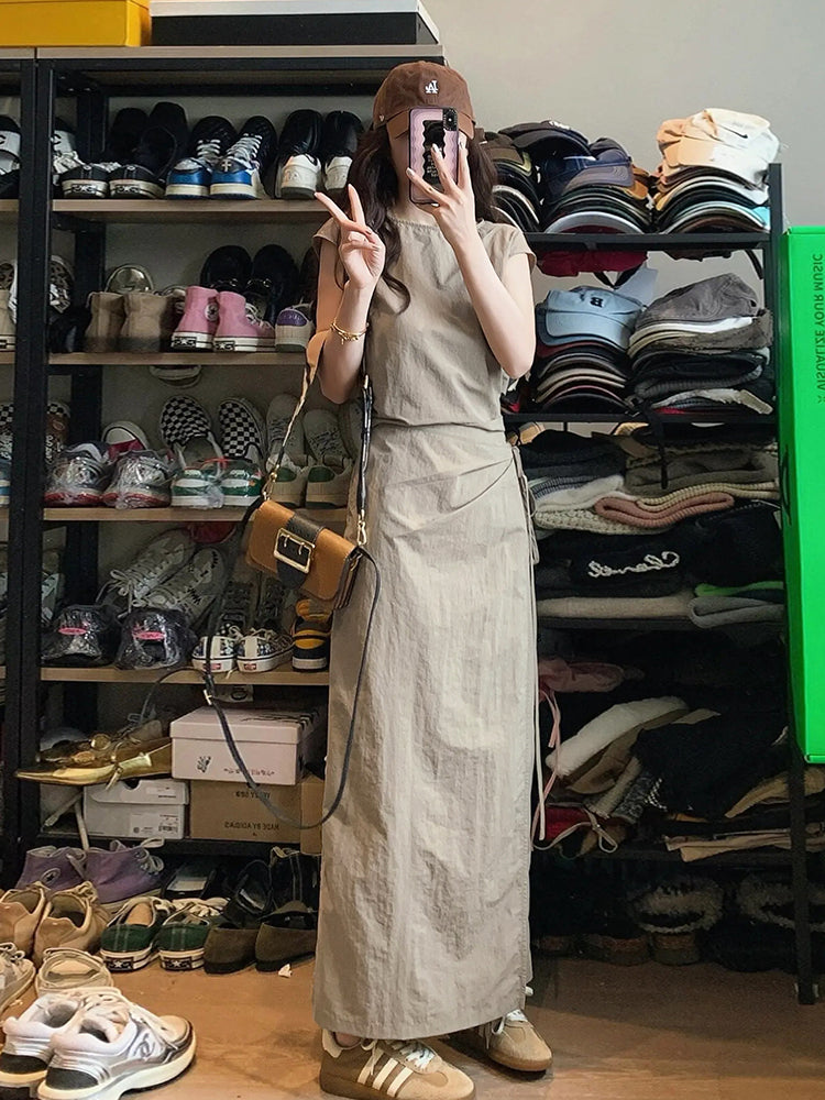 Sleeveless Tops And Slim Long Skirt Set_BDHL7564