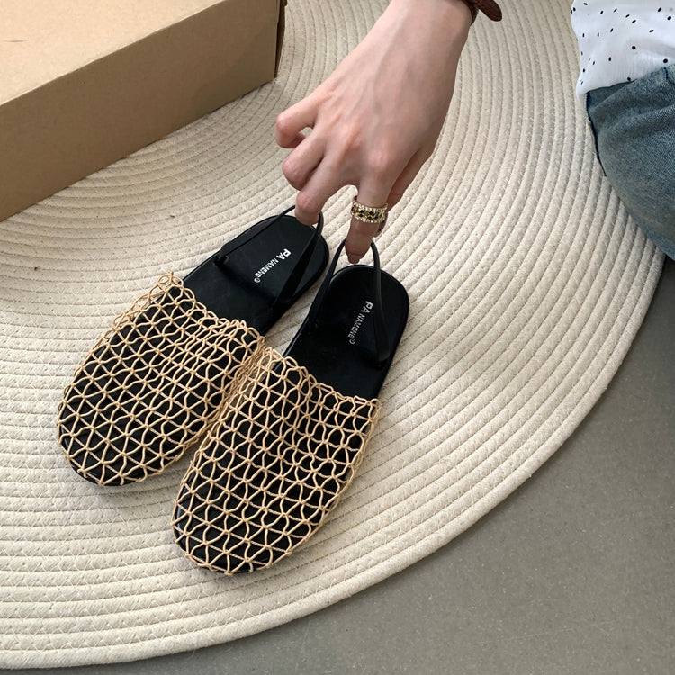 Braided Mesh Breathable Flat Sandal_BDHL5921