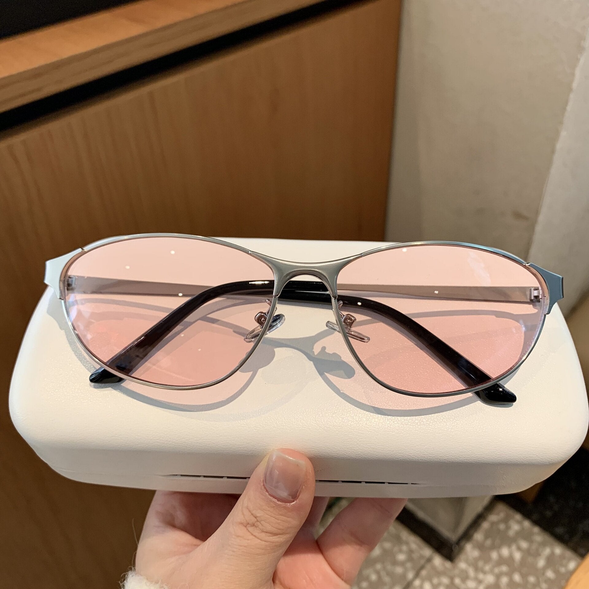 Y2K Oval Metal Sunglasses_BDHL8375