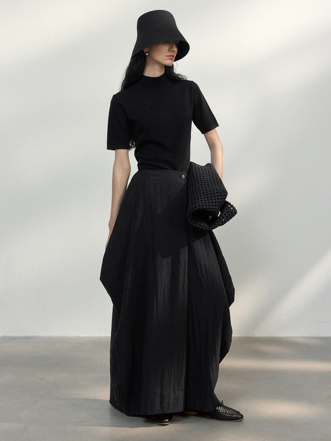 Cocoon Shape Long Skirt_BDHL7482