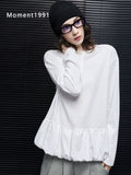 Henley Neck Ruffle Hem Tee_BDHL8410