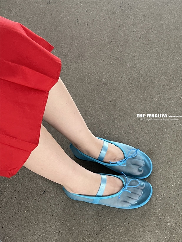 Ribbon Sheer Flat Shoes_BDHL7444