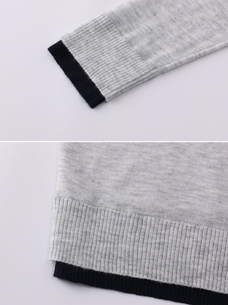 Contrast Polo Collar Tops_BDHL7711
