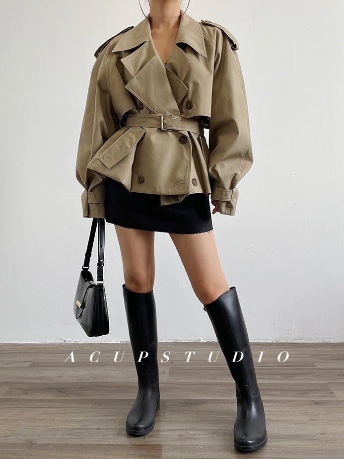 Two-Layer Short Trench Coat_BDHL6471