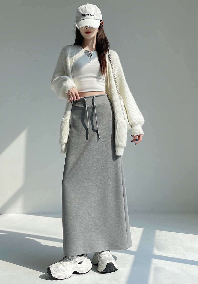 High-Waisted Slit Straight Skirt_BDHL7823