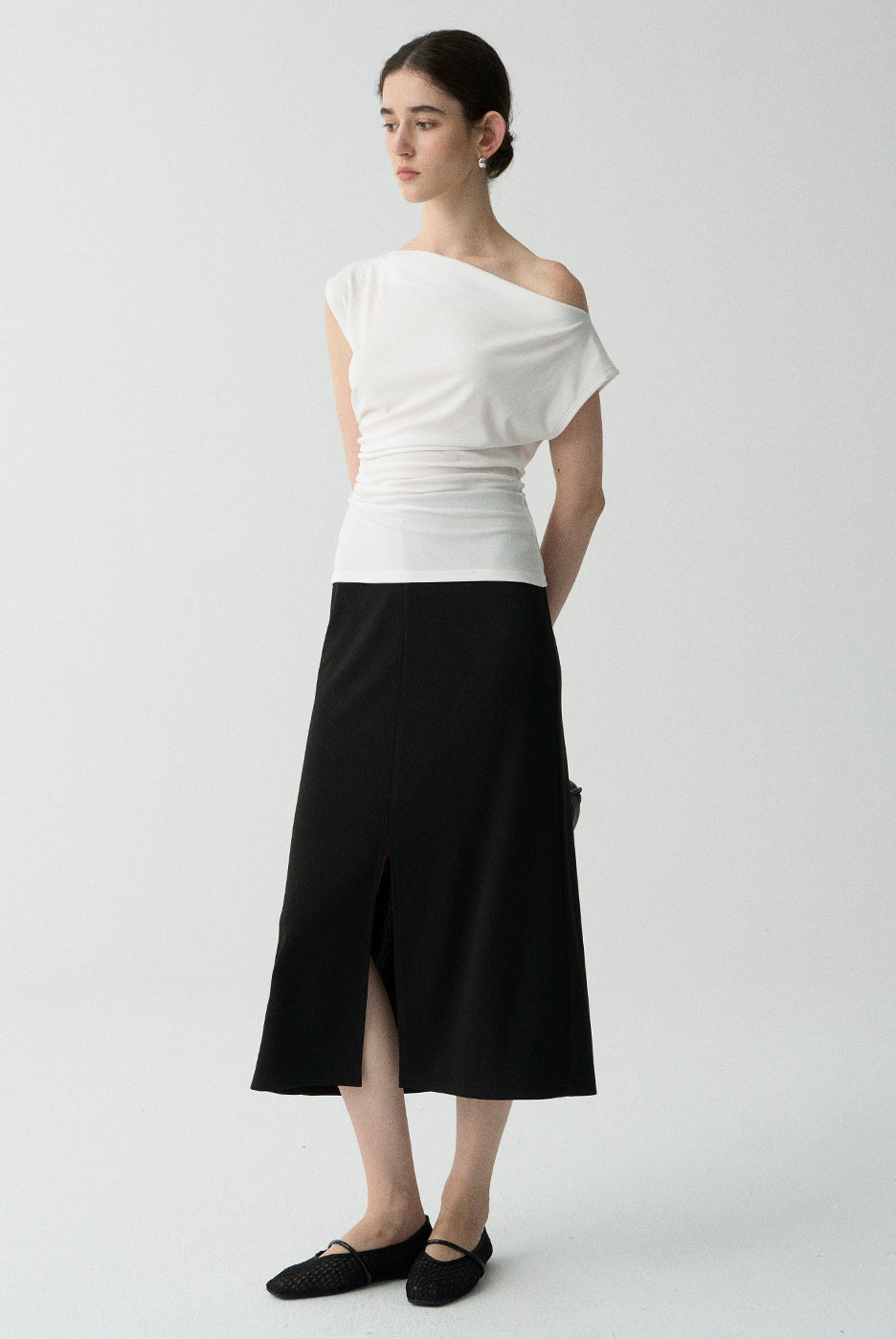 One-Shoulder Draped Tops_BDHL7625