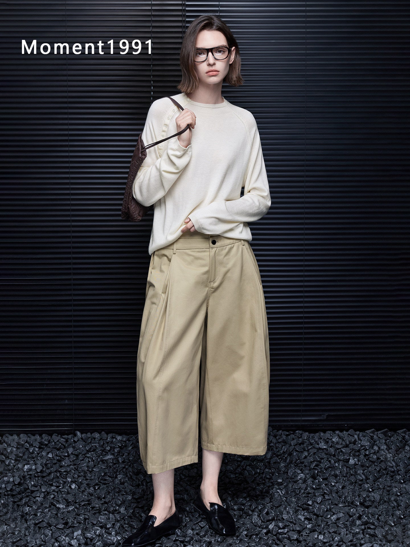 Double Button Balloon Wide Pants_BDHL8412