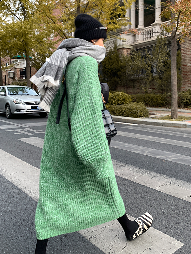 Loose Thick Knit Long Dress_BDHL6729
