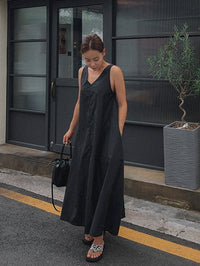 Loose Backless Suspender Dress_BDHL7247
