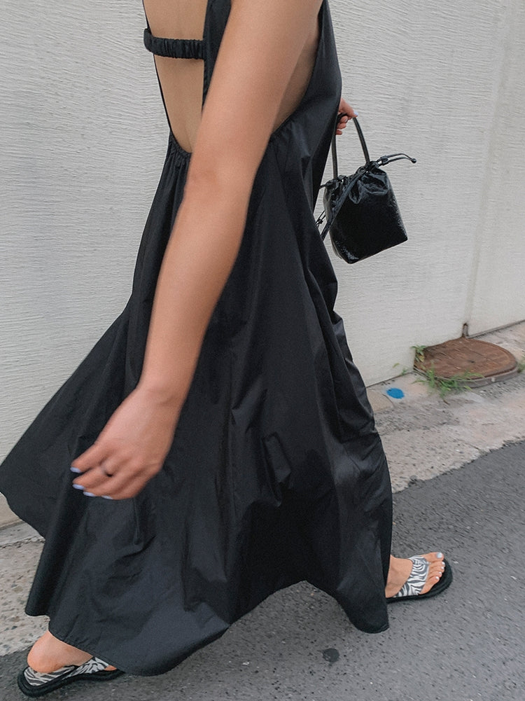 Loose Backless Suspender Dress_BDHL7247