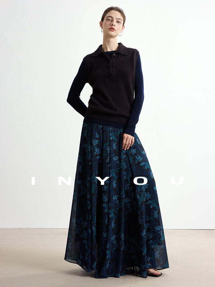 Print Design Loose-Fit Maxi Skirt_BDHL7750