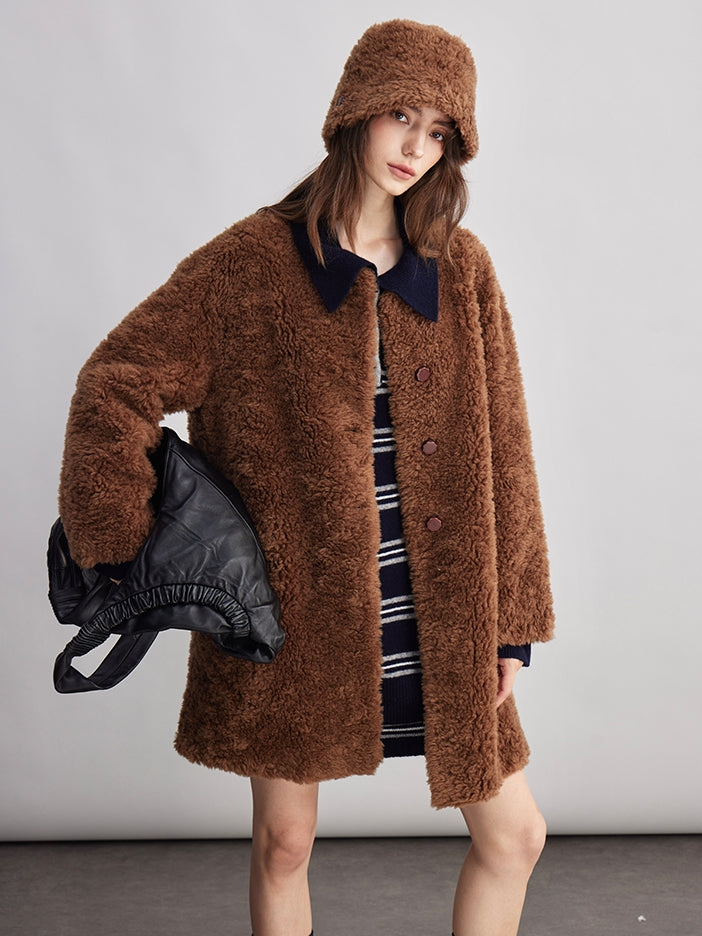 Fluffy Collarless Coat_BDHL7940