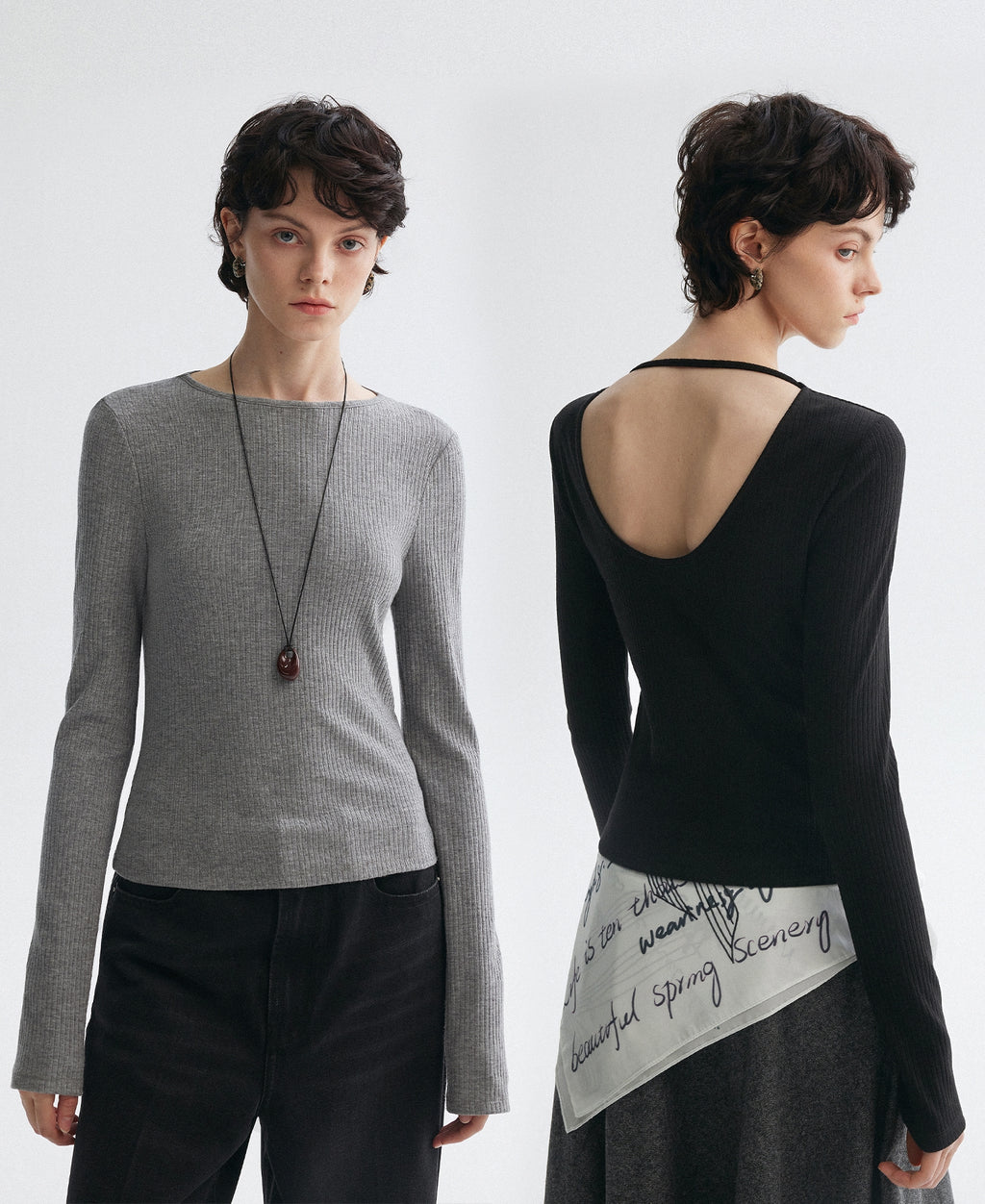 U型鏤空針織上衣_BDHL7952