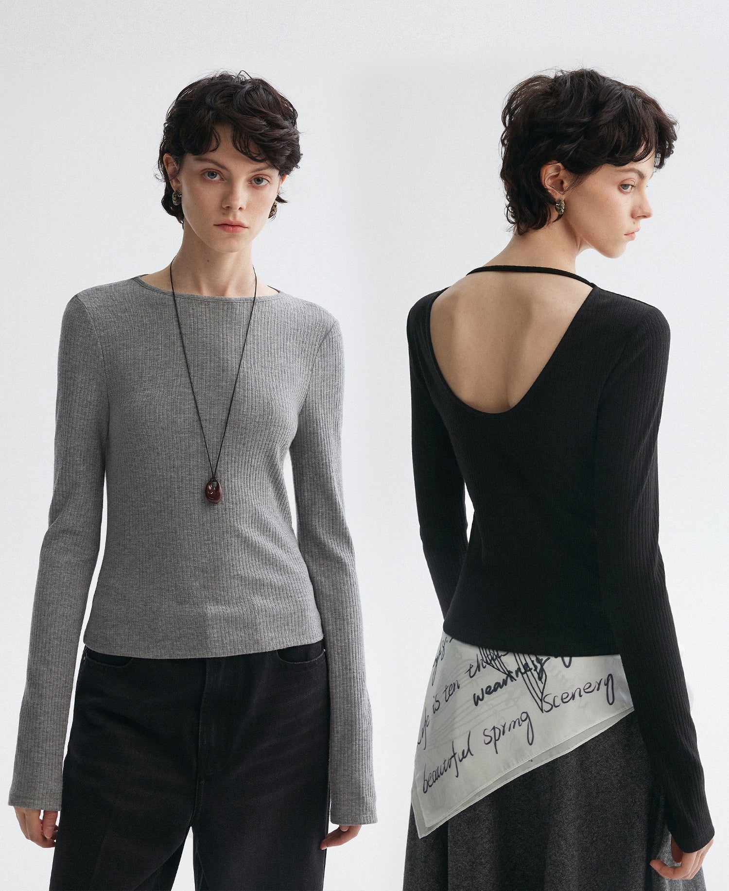 U型鏤空針織上衣_BDHL7952