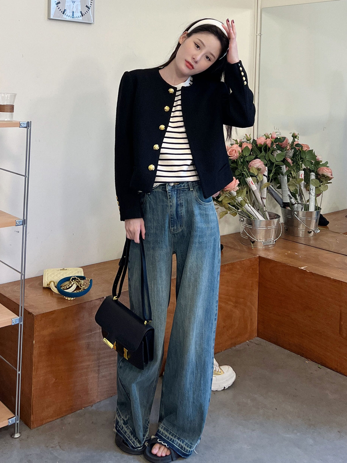 Classic Gold Button Jacket_BDHL7139