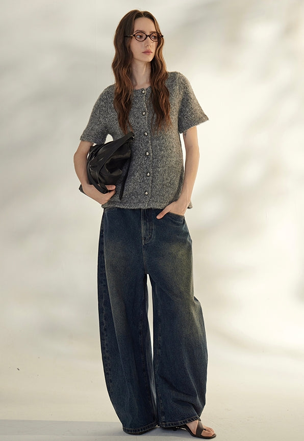 Round-Neck Knit Cardigan_BDHL7736