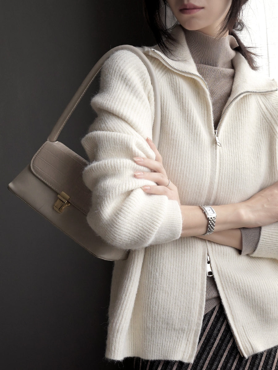 Zip-Up Knitted Cardigan_BDHL7935