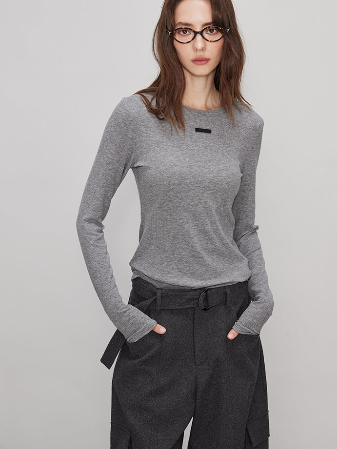 Simple Slim Knit Tops_BDHL7937