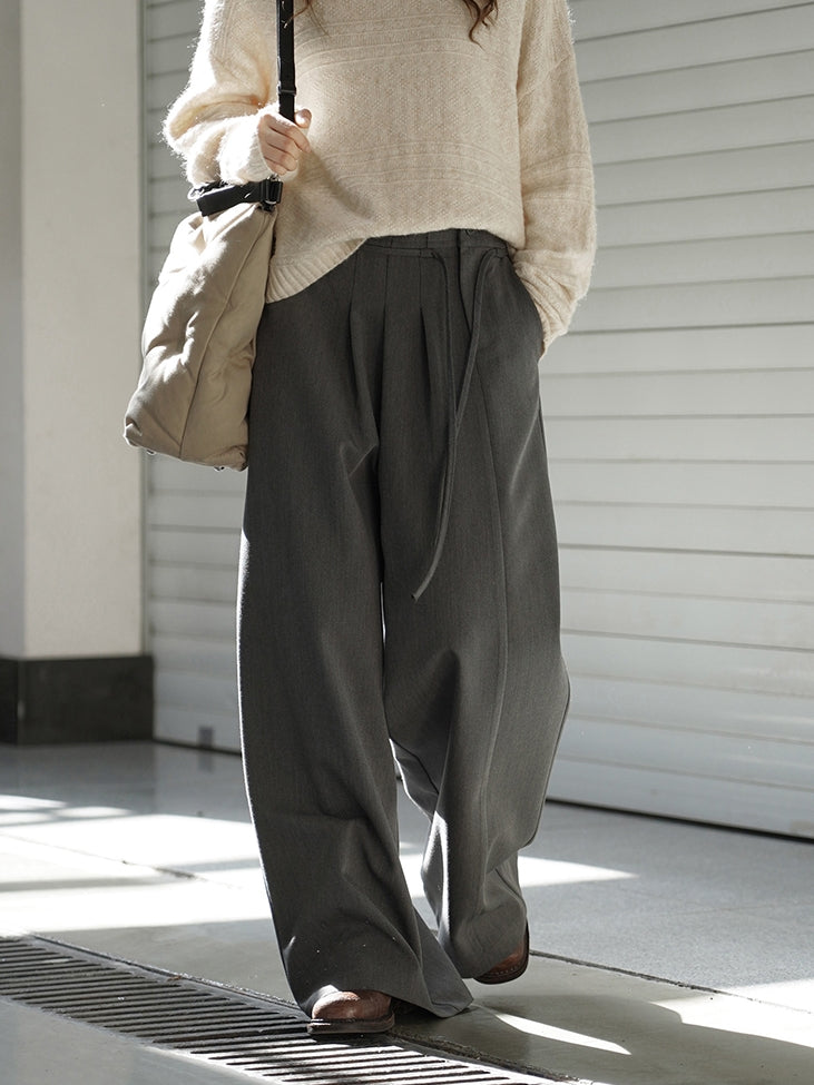 Pleated Side-Drape Pants_BDHL7773