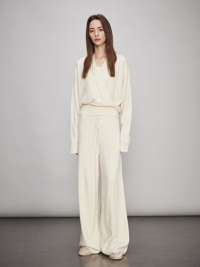 V-Neck Knit Tops Or Elasticated Waist Pants_BDHL7990