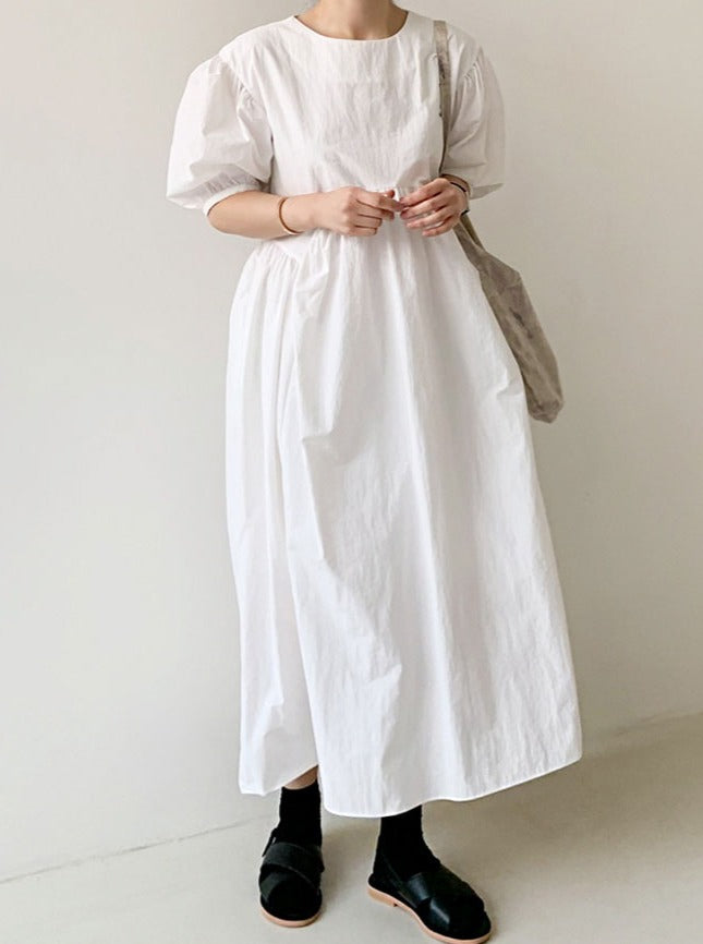 Puff Sleeve Fluffy Switch Dress_BDHL6281