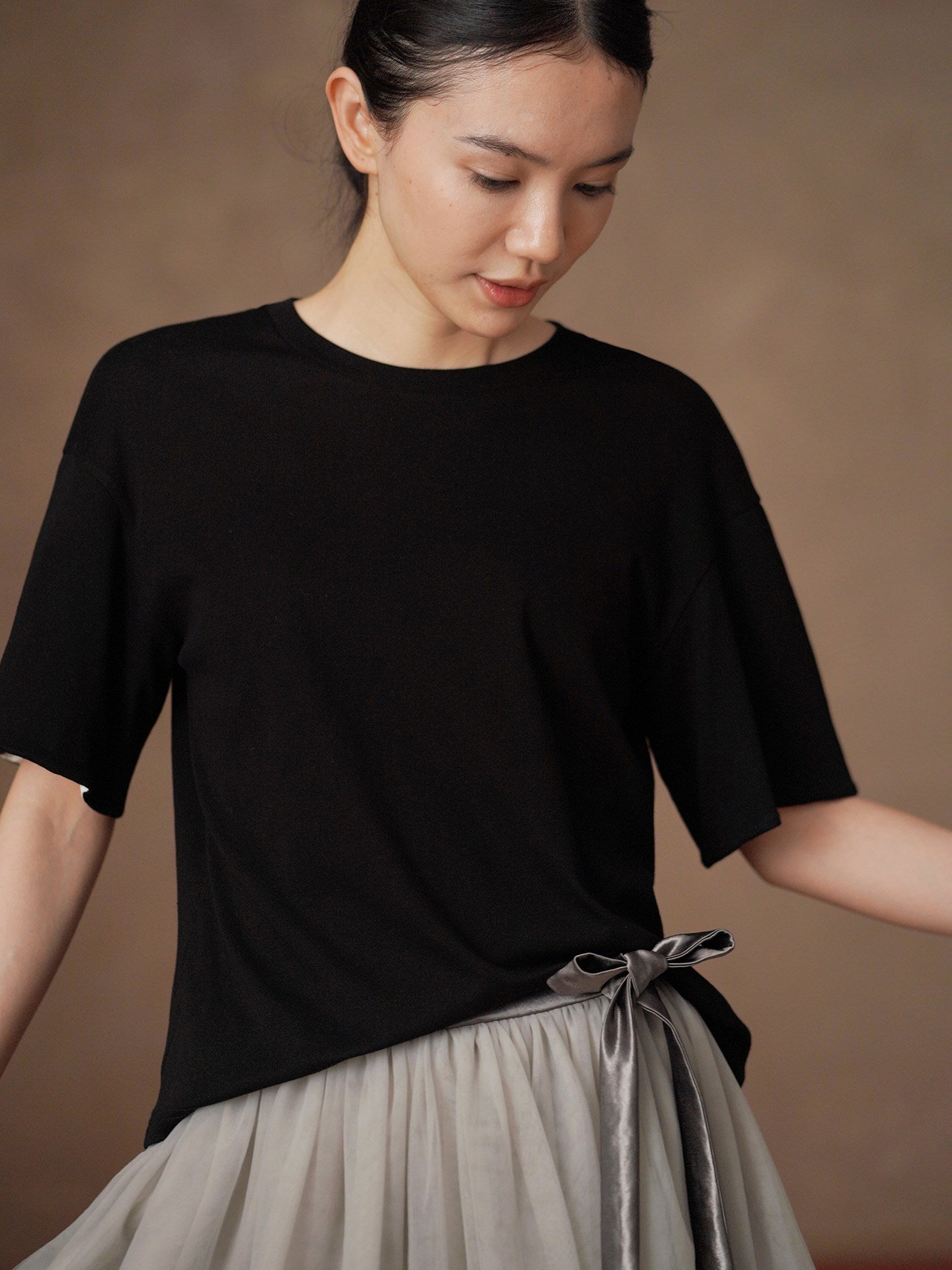 Contrast Cuff Relaxed Fit Tee_BDHL8300