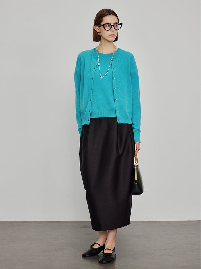 High-Waisted Pleated Bud Skirt_BDHL6491