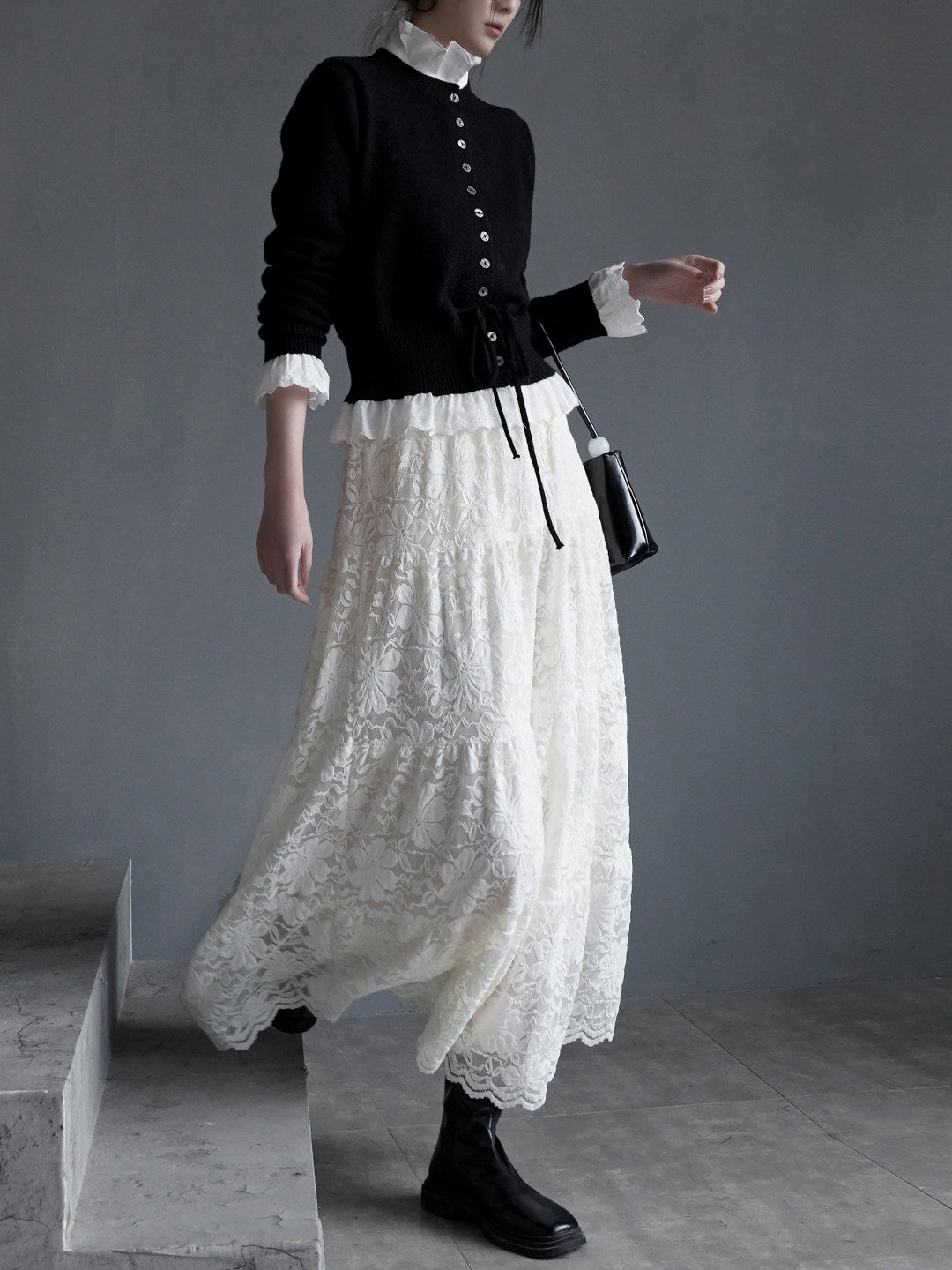 Embroidered Lace Skirt_BDHL8162