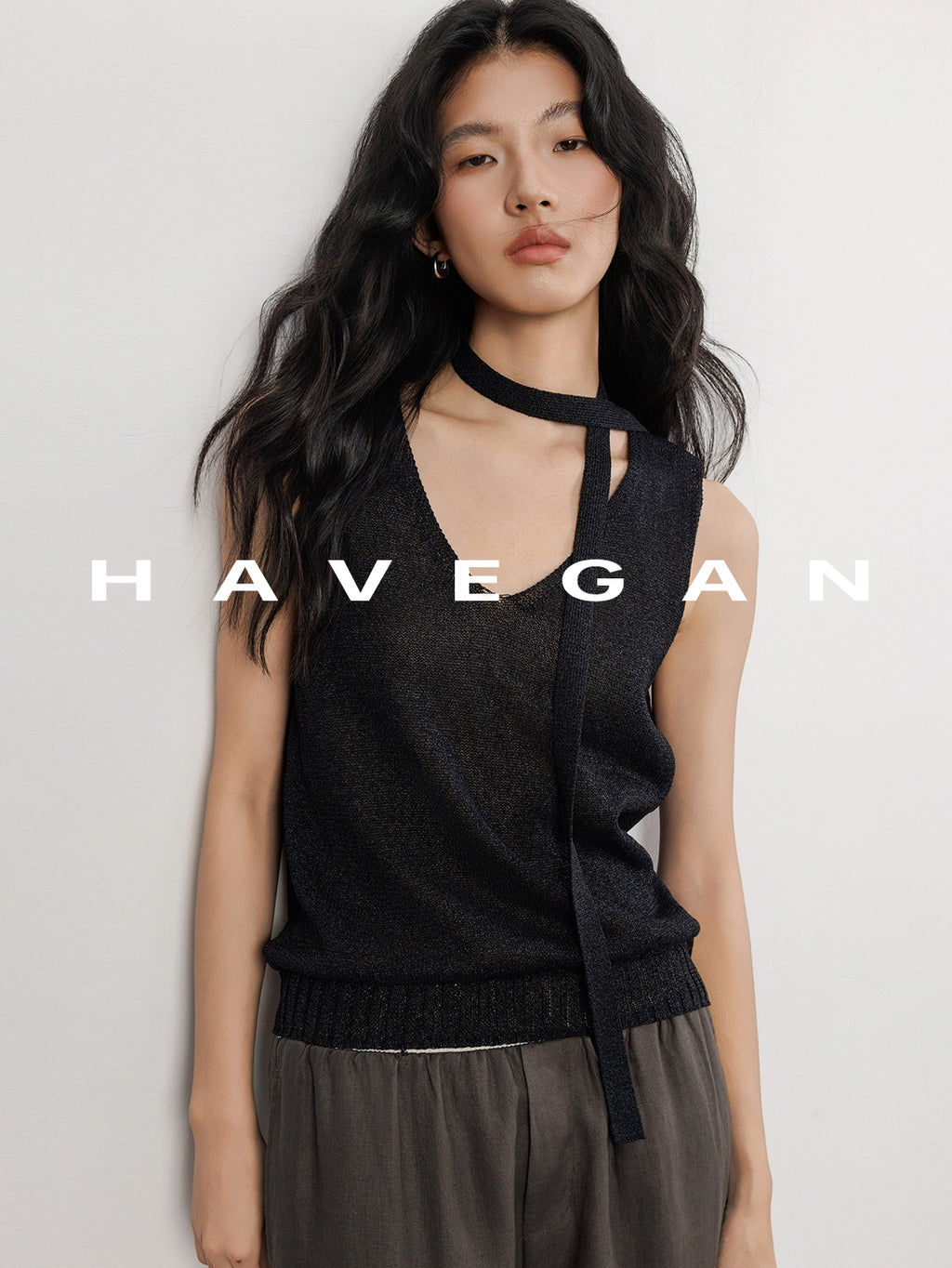 V-Neck Tie-Strap Knitted Vest_BDHL7477