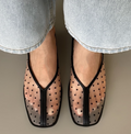 Mesh Polka-Dot Flat Mules_BDHL8370