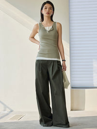 High waisted slimming pants are modern and relaxed, ultra-modern wide pants, slim straight slim casual pants for women 