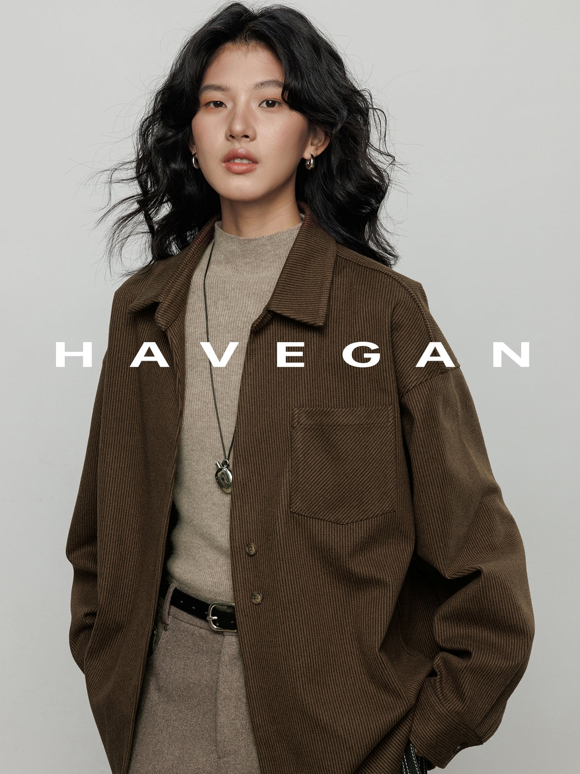 燈芯絨長袖襯衫_BDHL7970