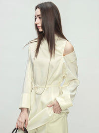 Off-Shoulder Asymmetrical Relaxed Shirt_BDHL7076